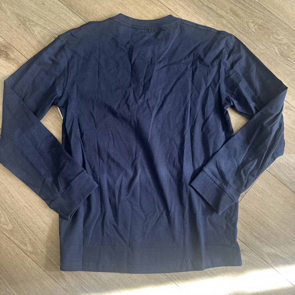 Aeropostale Men's L/S Henley‎ Shirt Navy Blue Cotton Lounge Medium NEW